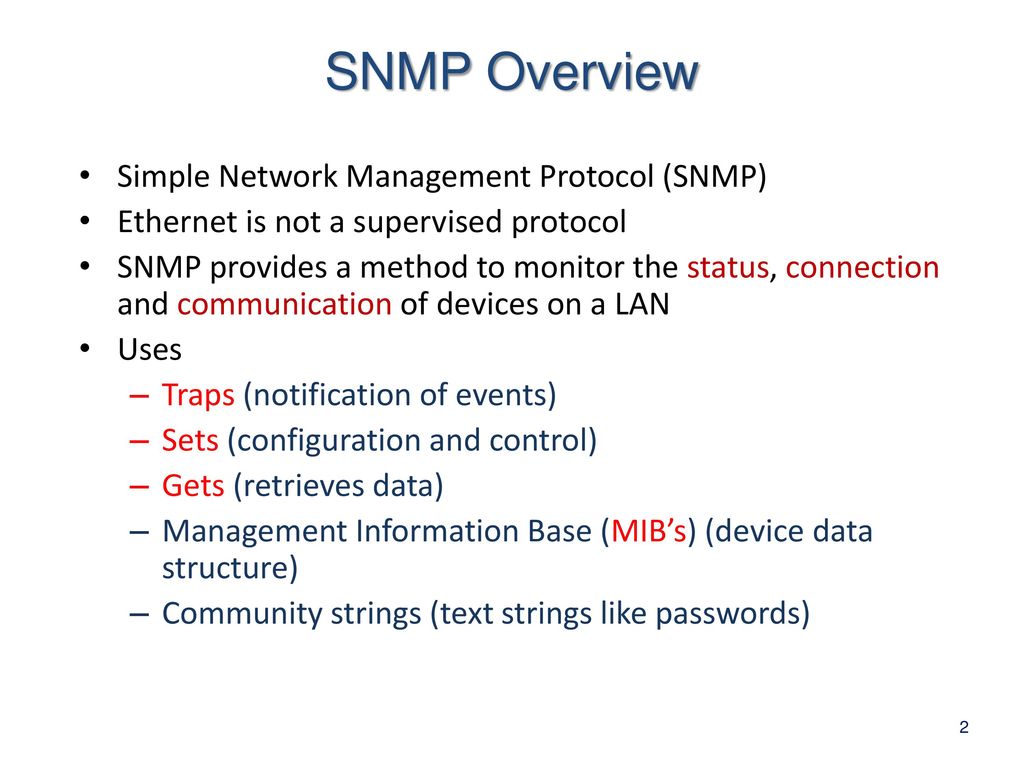 SNMP (Simple Network Management Protocol) Overview - ppt download