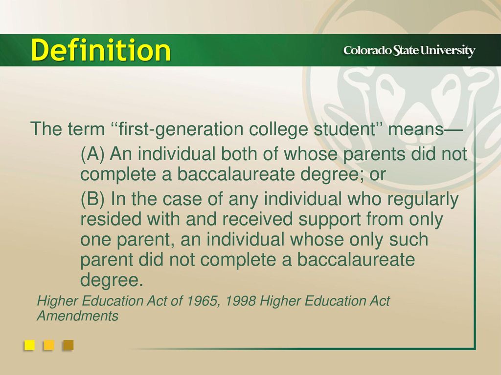 First Generation College Students Advisor Training - ppt download