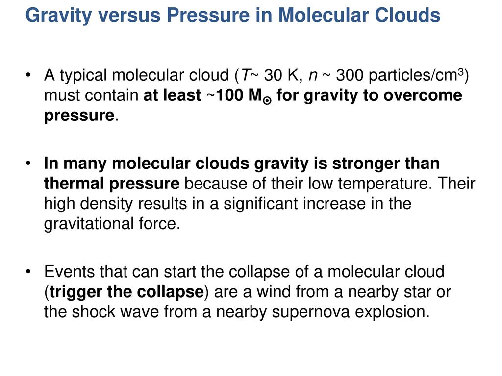 Gravity versus Pressure in Molecular Clouds