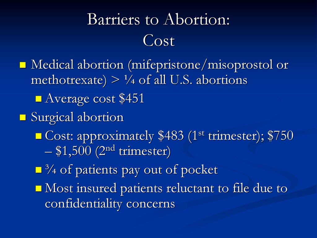 Barriers to Abortion: Cost