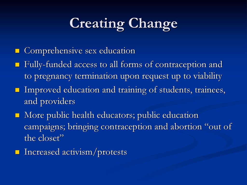 Creating Change Comprehensive sex education