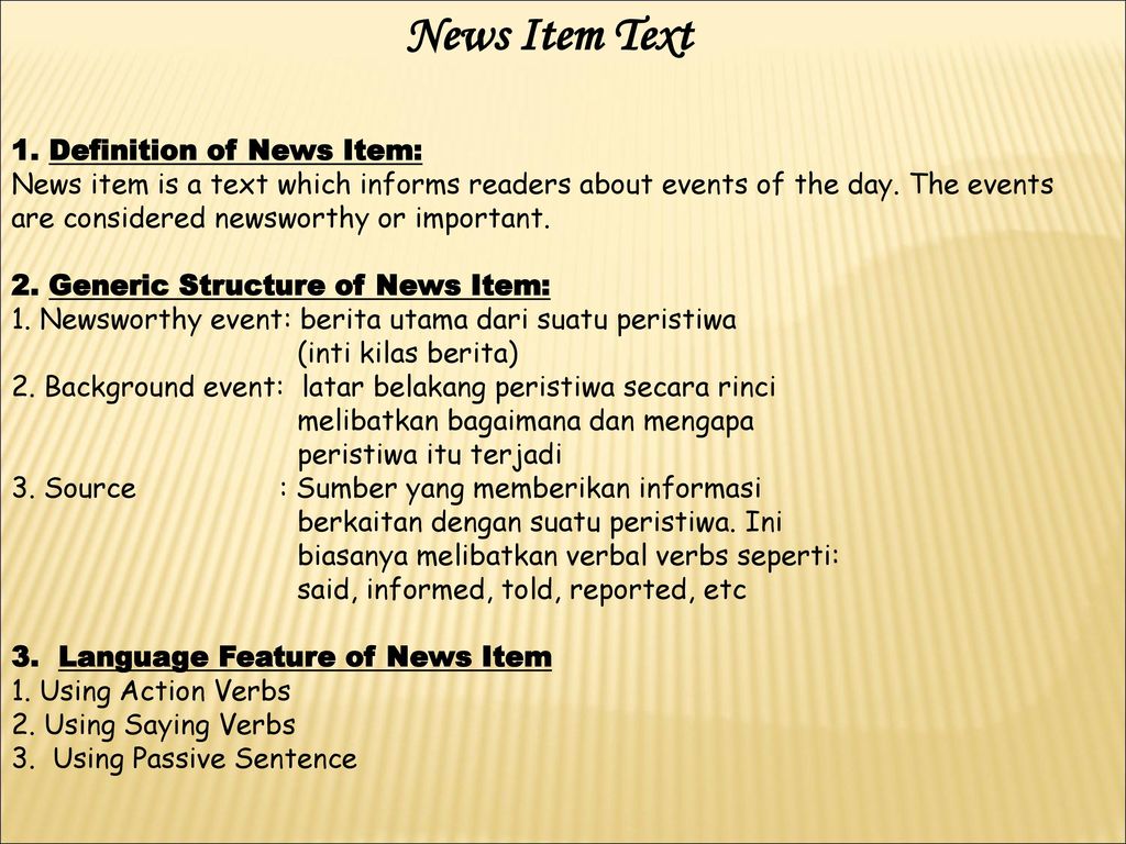 news items text bahasa inggris news items text bahasa inggris