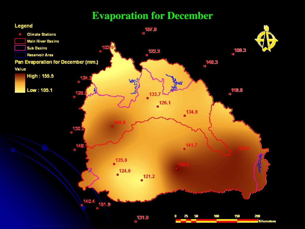 Evaporation for December