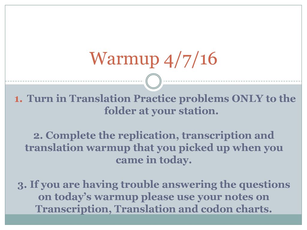 Transcription Translation And Codon Chart Practice