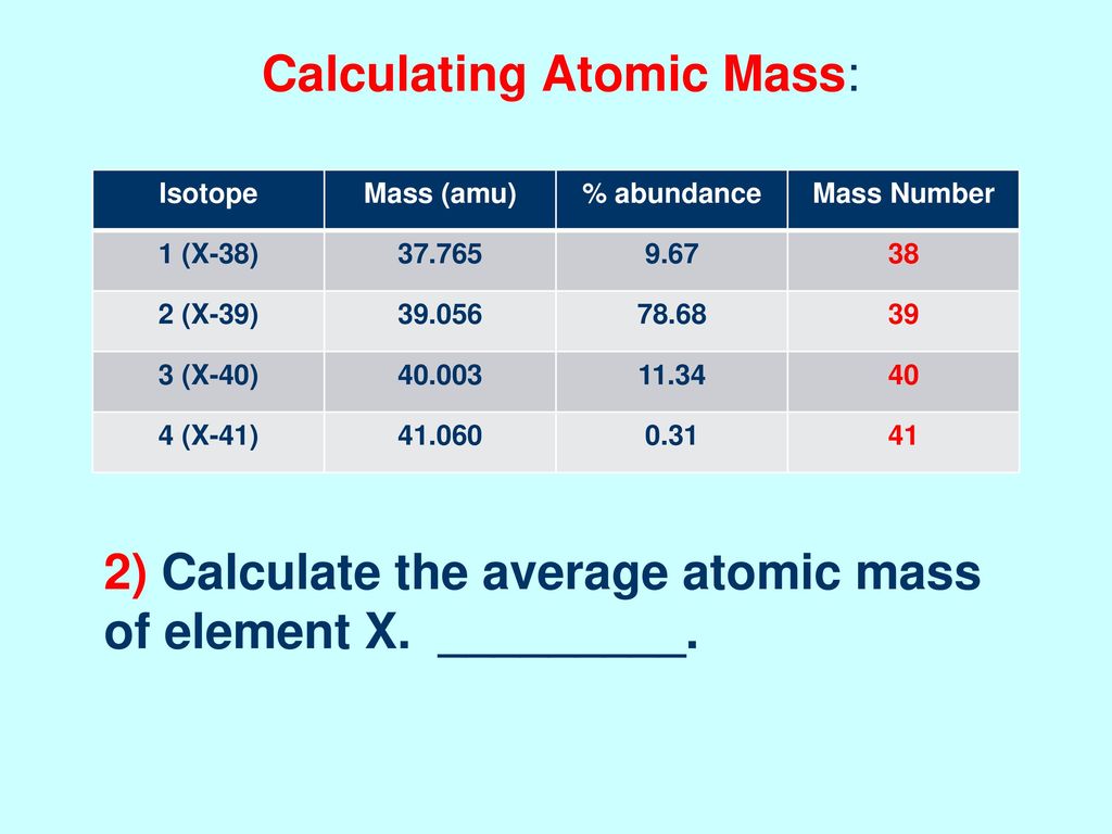 Estimating the Mass Number: - ppt download