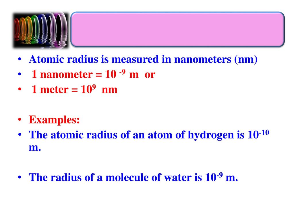 nanometer to meter