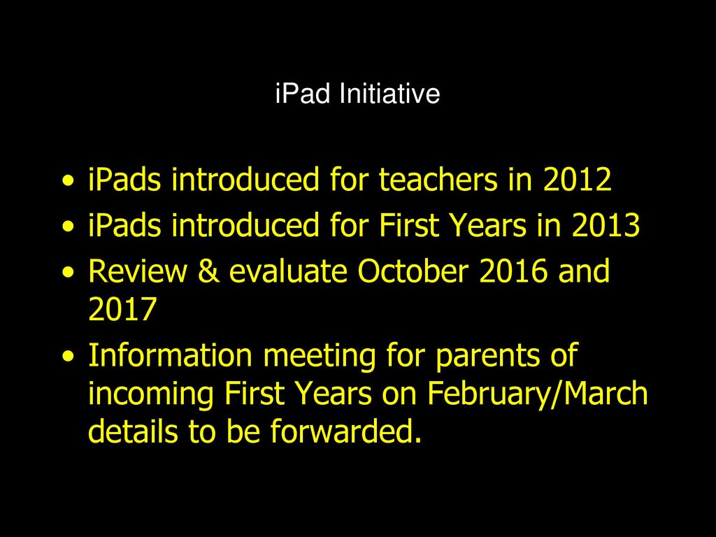 iPads introduced for teachers in 2012