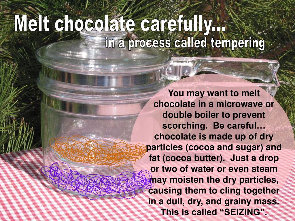 Melt chocolate carefully...