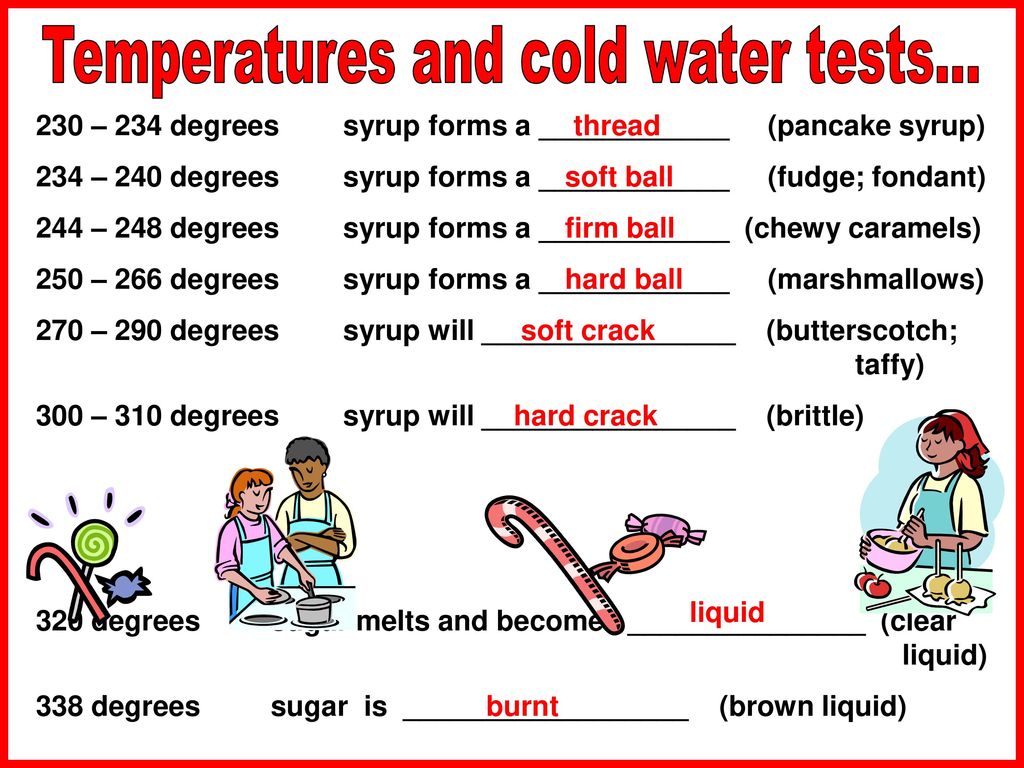 Temperatures and cold water tests...