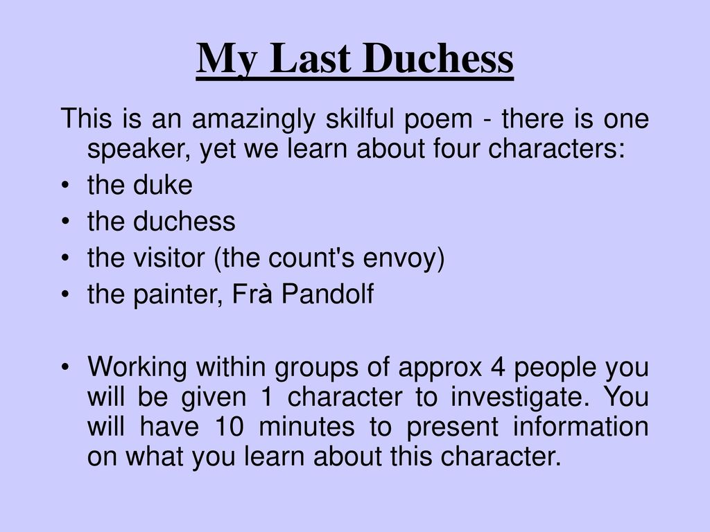 what is my last duchess about