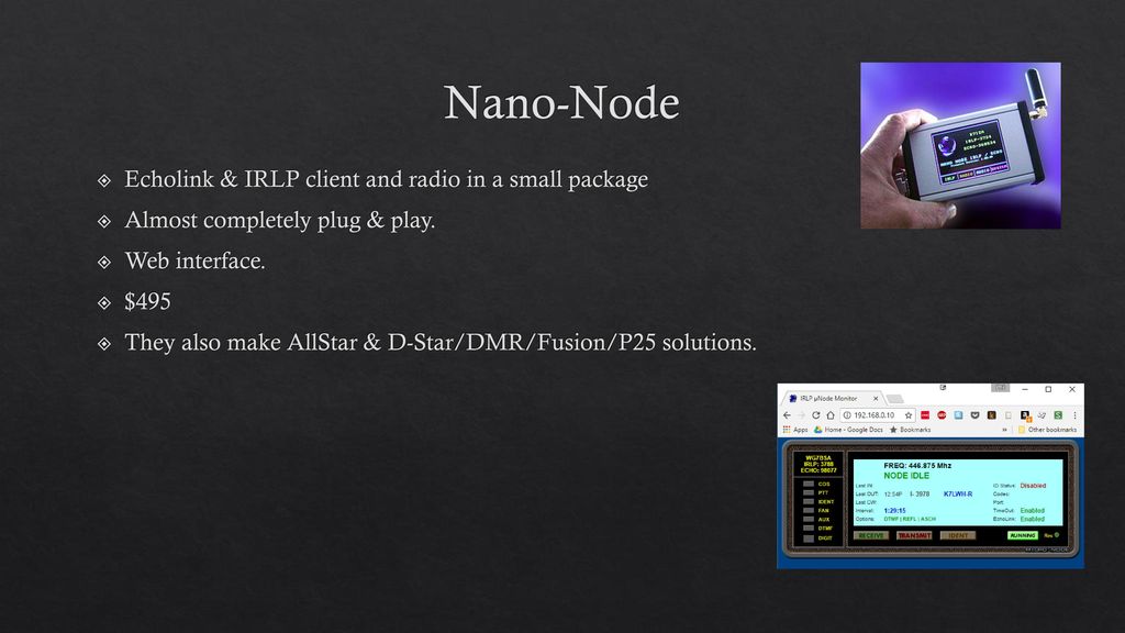 Nano-Node Echolink & IRLP client and radio in a small package