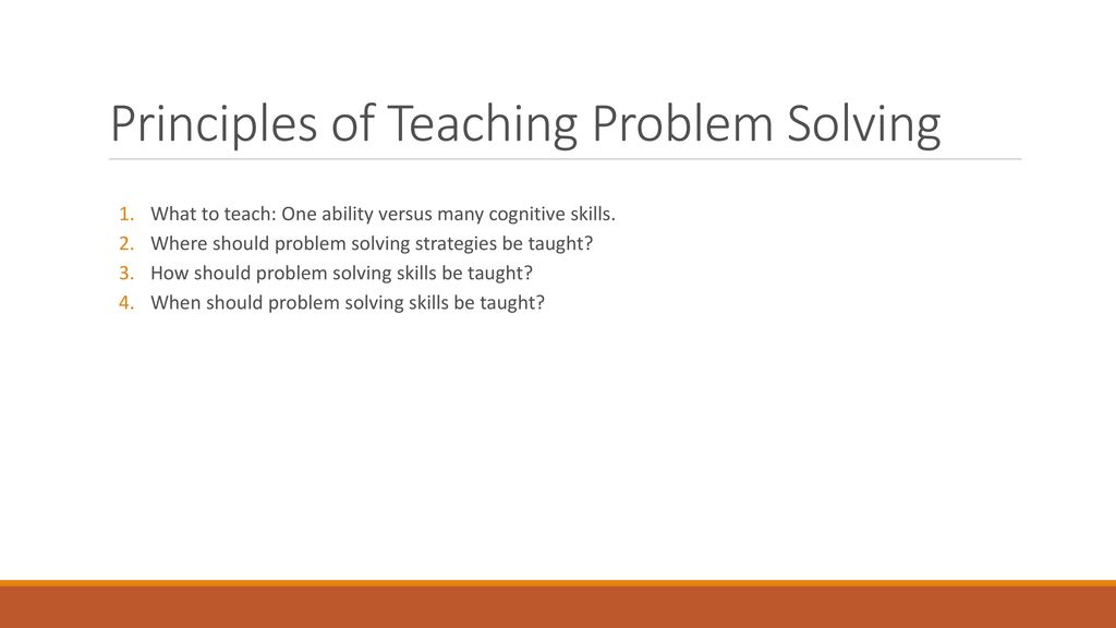 solving problems vs teaching problem solving skills instruction/assignment