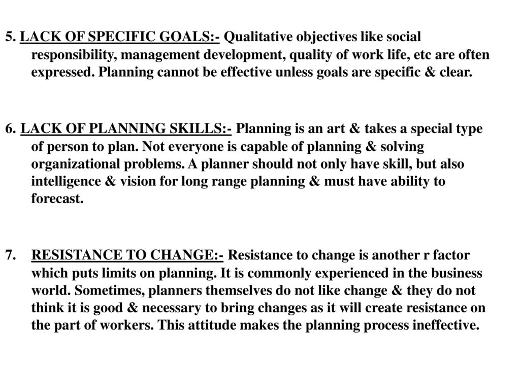 limitations of planning in management