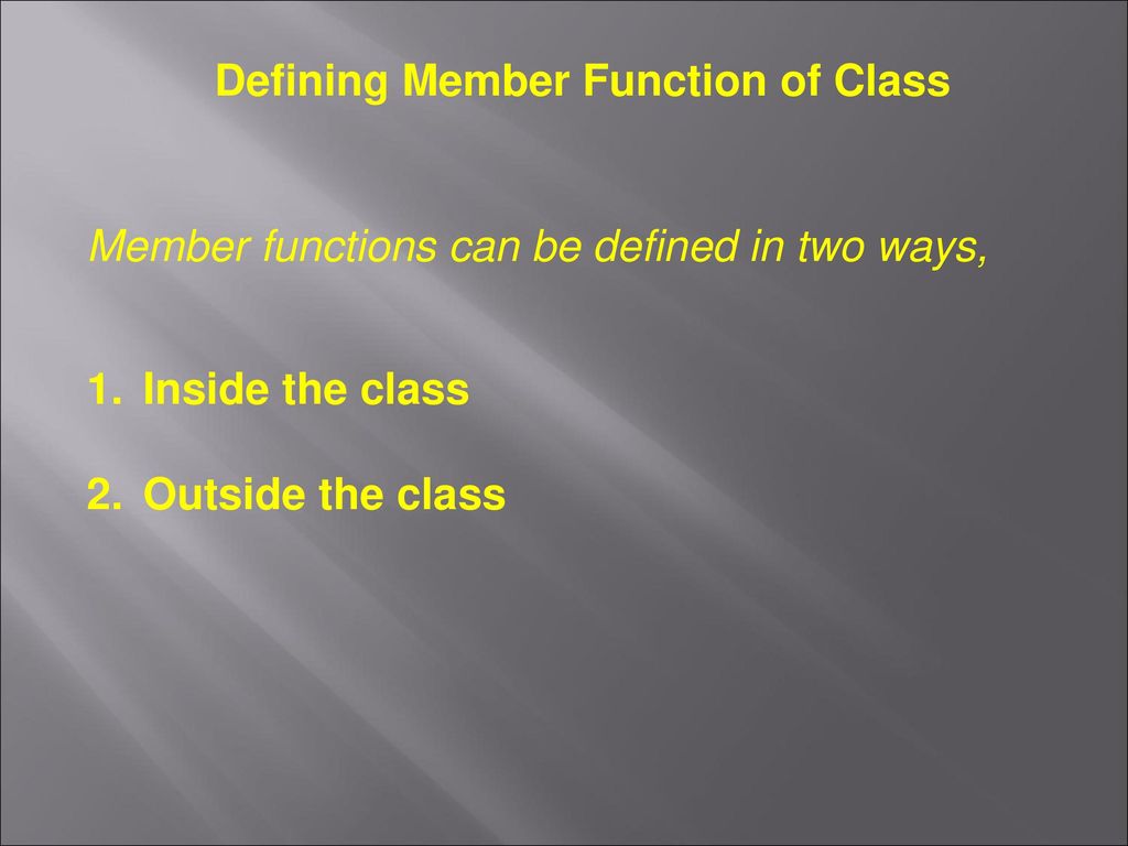 Defining Member Function of Class