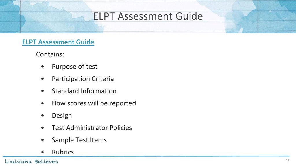 Overview of ELPT Assessment Webinar December 14, ppt download Overview of ELPT Assessment Webinar December 14, ppt download