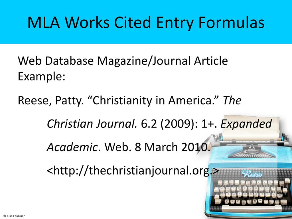 Two Components For Mla Citations Ppt Download
