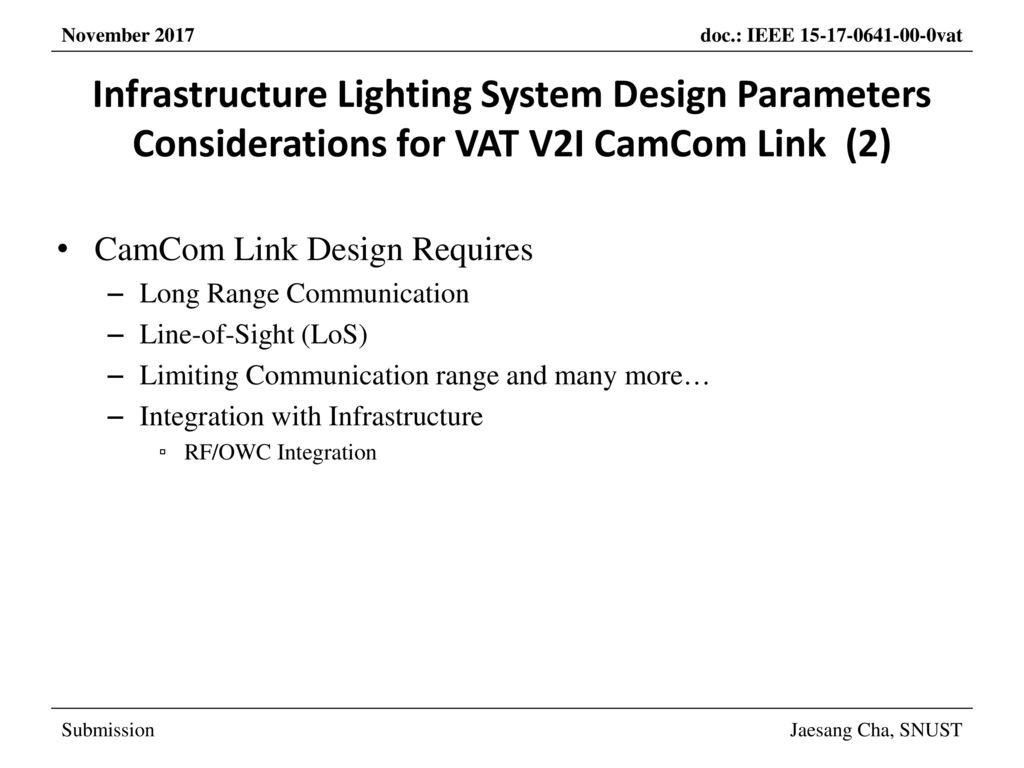 Infrastructure Lighting System Design Parameters Considerations for VAT V2I CamCom Link (2)