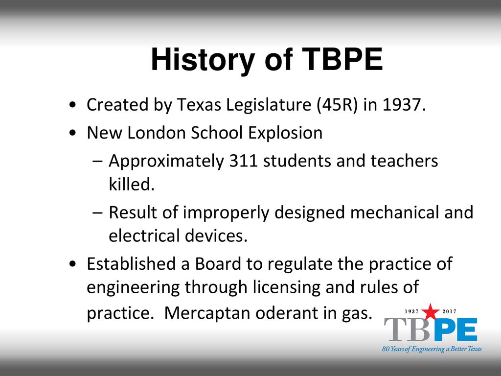 Texas Board of Professional Engineers Professional Practice Update