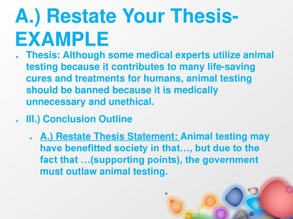 thesis statement for animal experimentation
