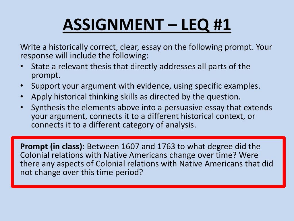 APUSH LEQ Writing Guide - ppt download