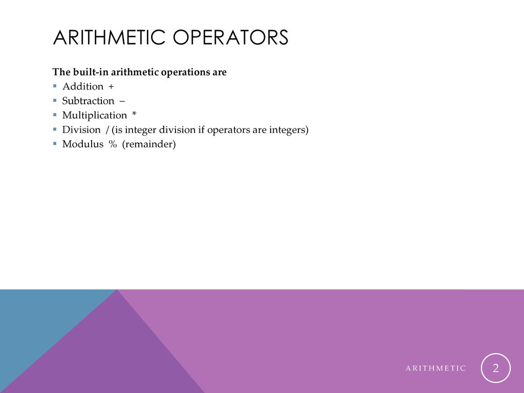 Arithmetic & other operations - ppt download