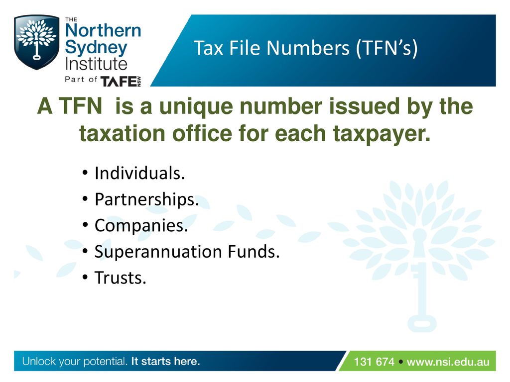 Tax File Numbers (TFN’s)