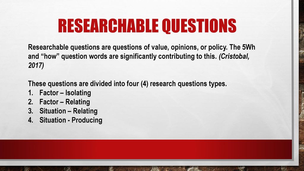 researchable research