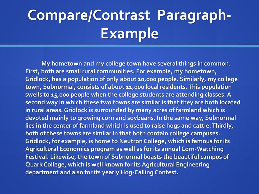 How To Write A Compare And Contrast Paragraph