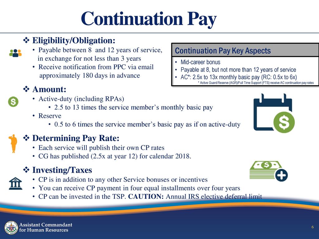 Army Continuation Pay Chart