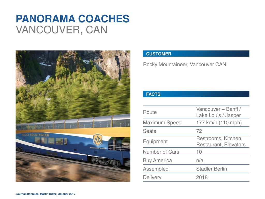 Panorama coaches Vancouver, CAN Rocky Mountaineer, Vancouver CAN Route