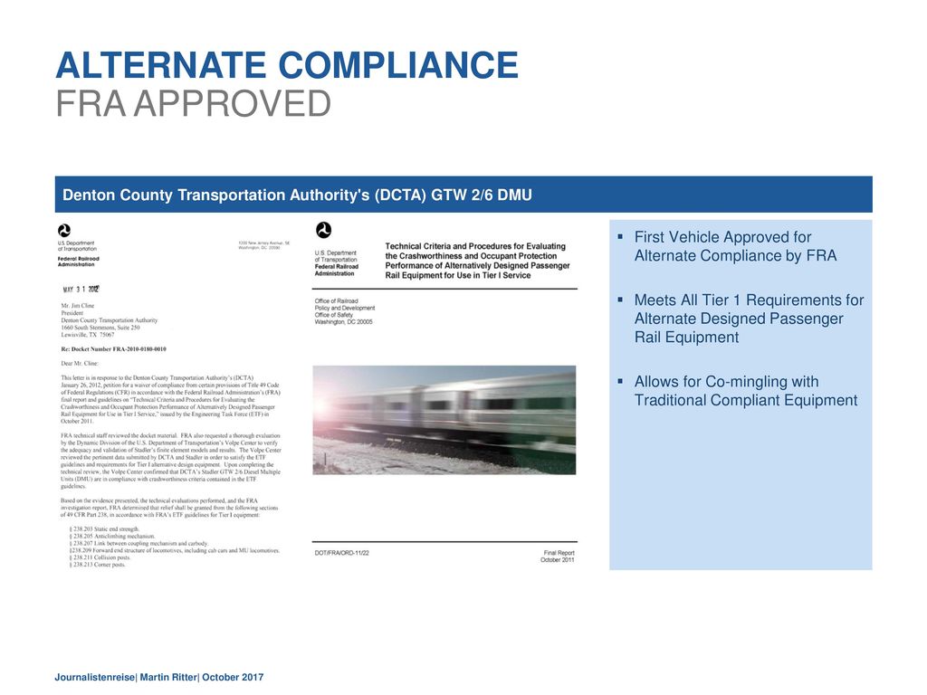 Alternate Compliance FRA Approved
