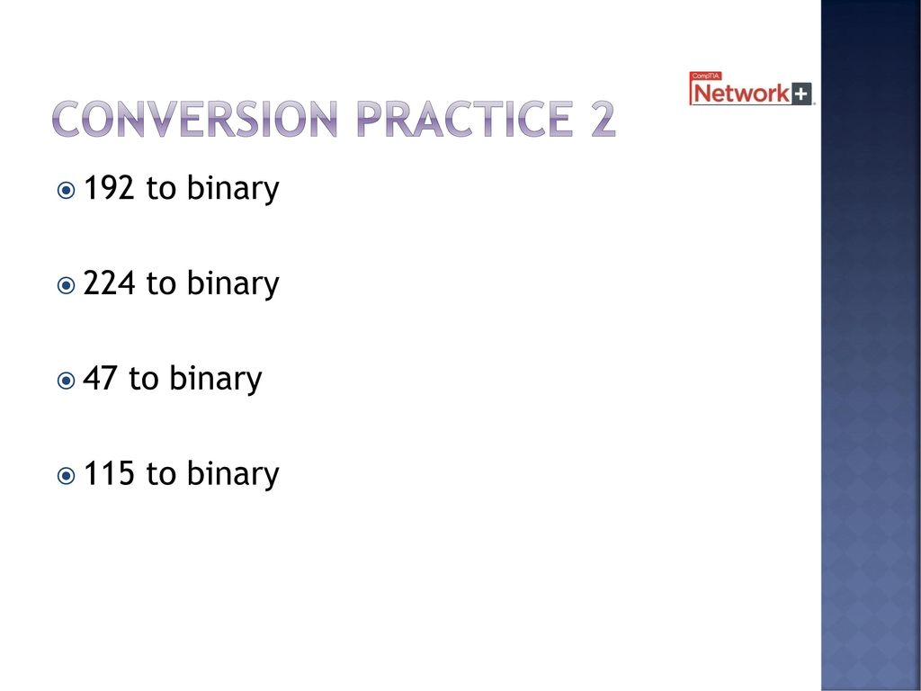 Convert 224 To Binary