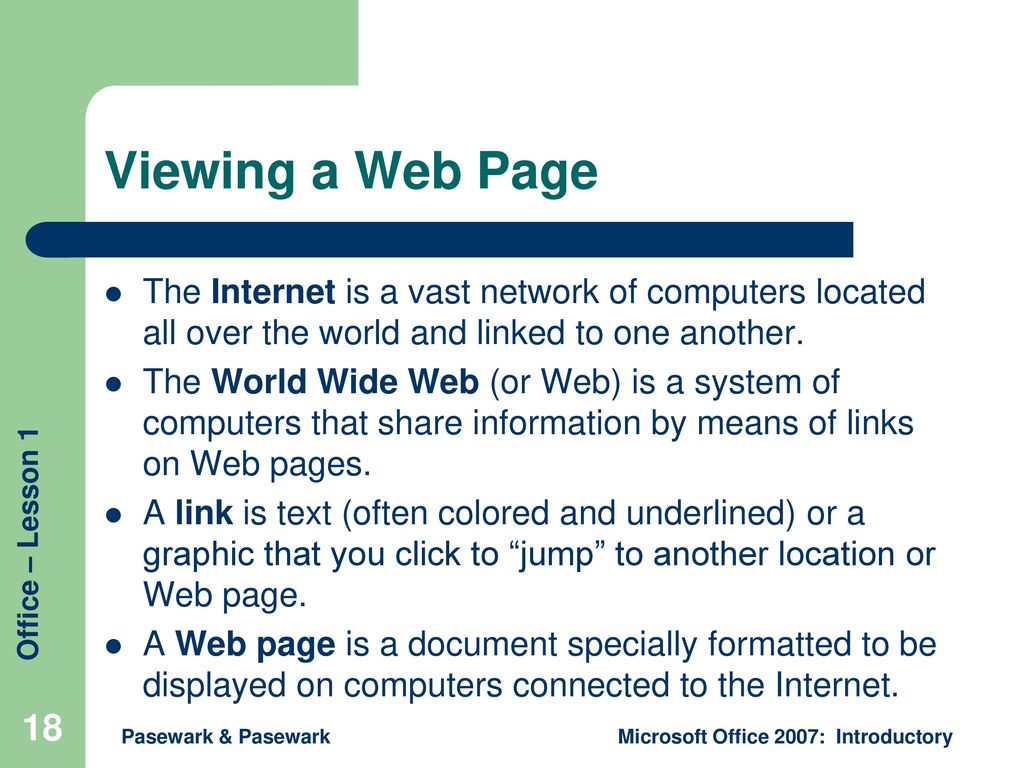 Office Lesson 1 Microsoft Office 2007 Basics And The Internet Ppt office-lesson-1-microsoft-office-2007-basics-and-the-internet-ppt