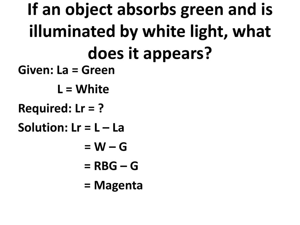 Drills on Color Addition and Subtraction ppt download
