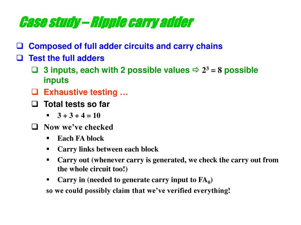 Case study – Ripple carry adder