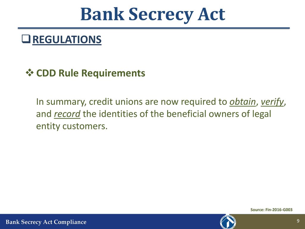 Bank Secrecy Act Compliance Ppt Download