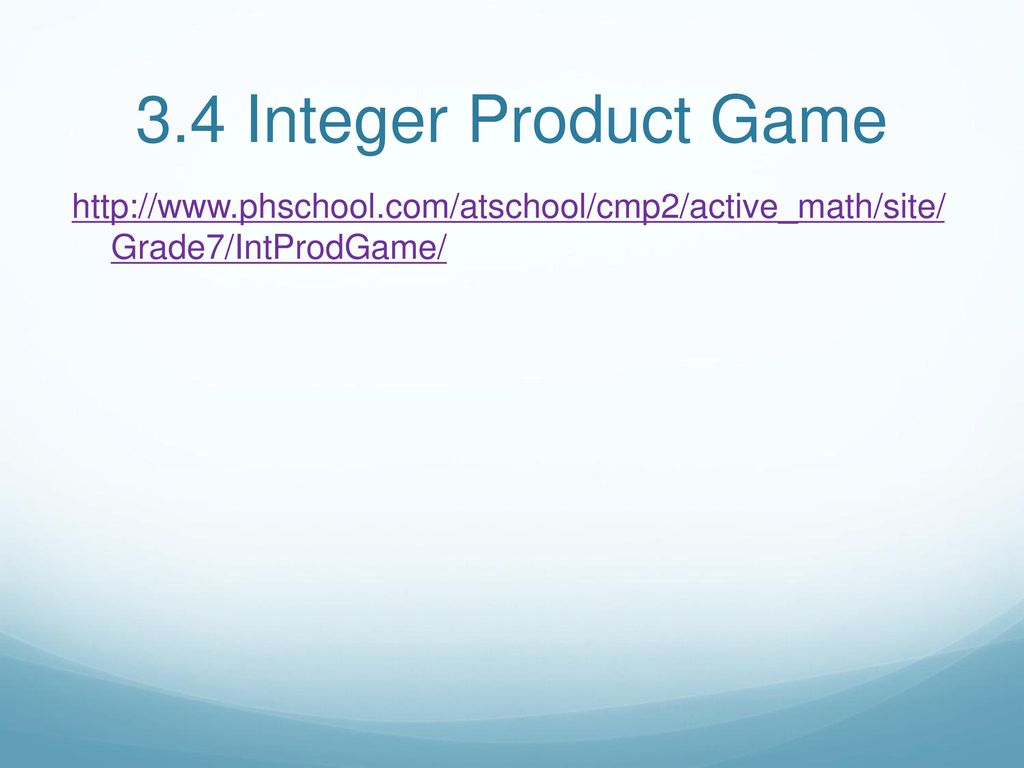 3.4 Integer Product Game   Grade7/IntProdGame/