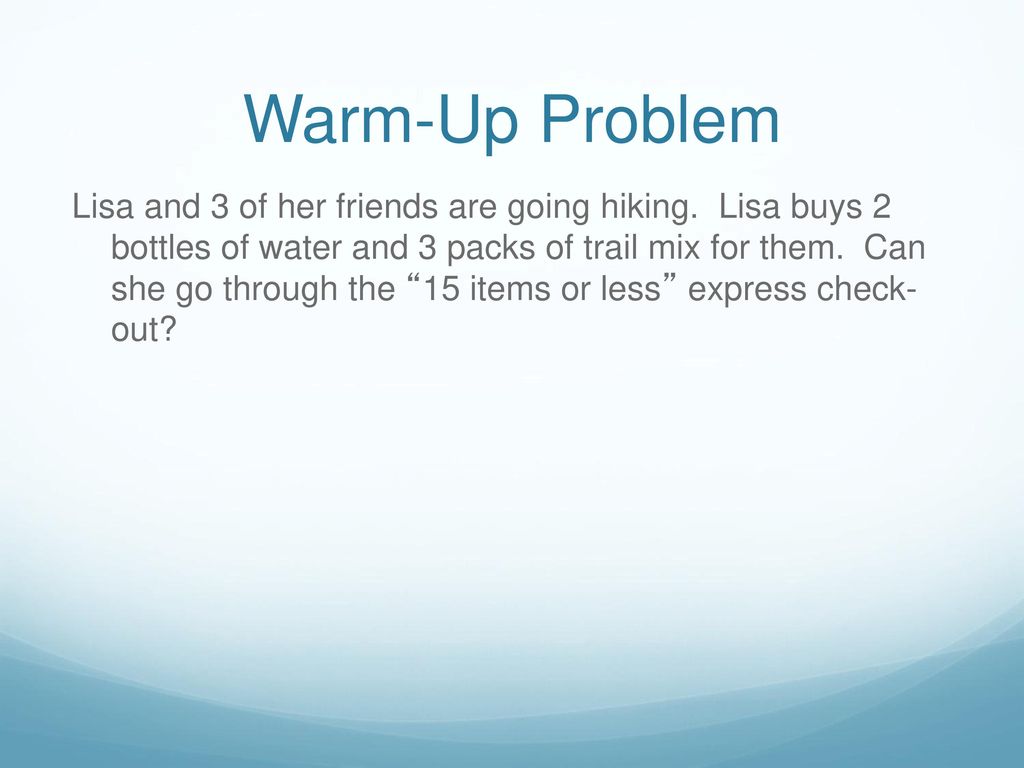 Warm-Up Problem