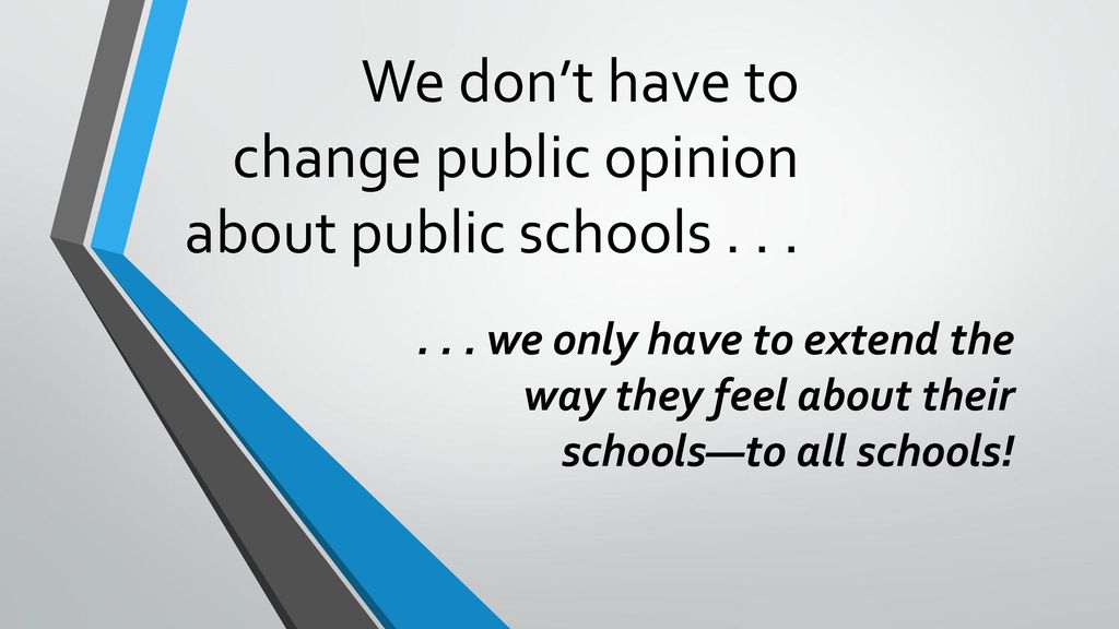 We don’t have to change public opinion about public schools . . .