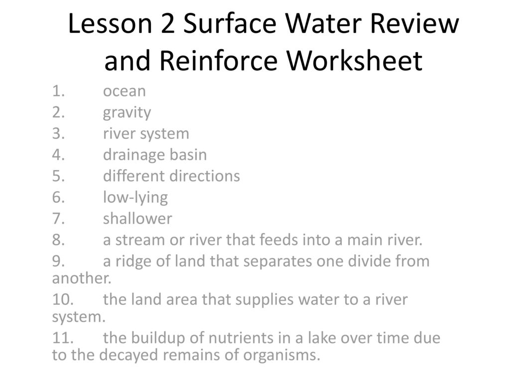 Water and the Atmosphere Chapter 24 Fresh Water - ppt download With Regard To Planet Earth Freshwater Worksheet