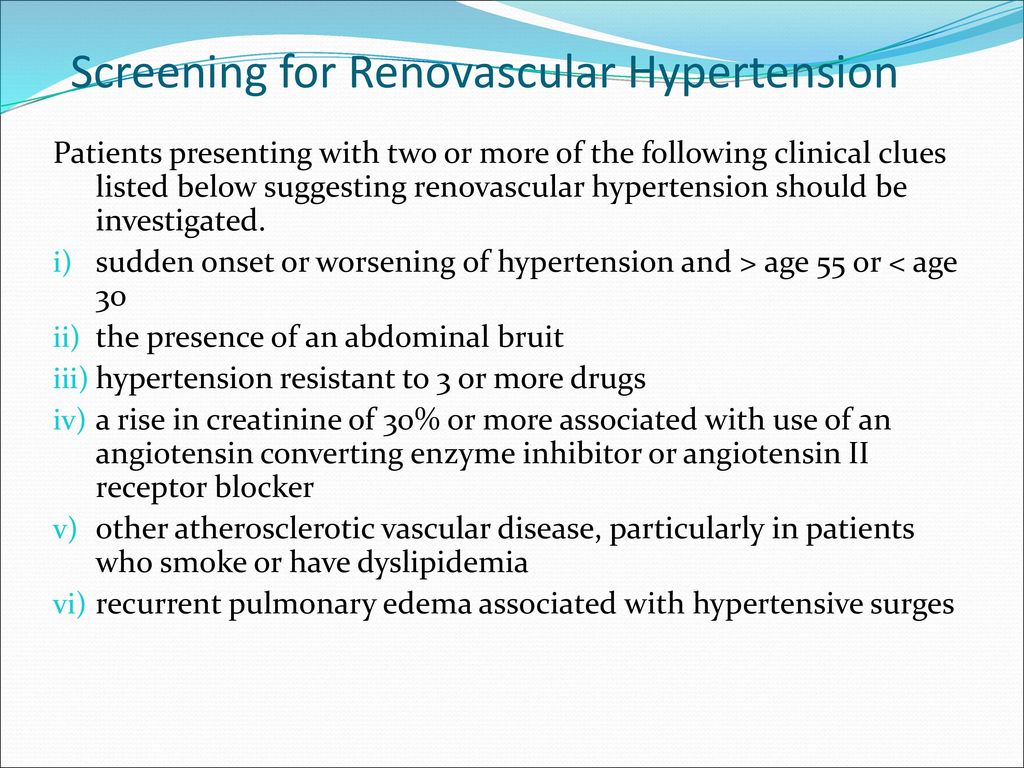 Screening for Renovascular Hypertension