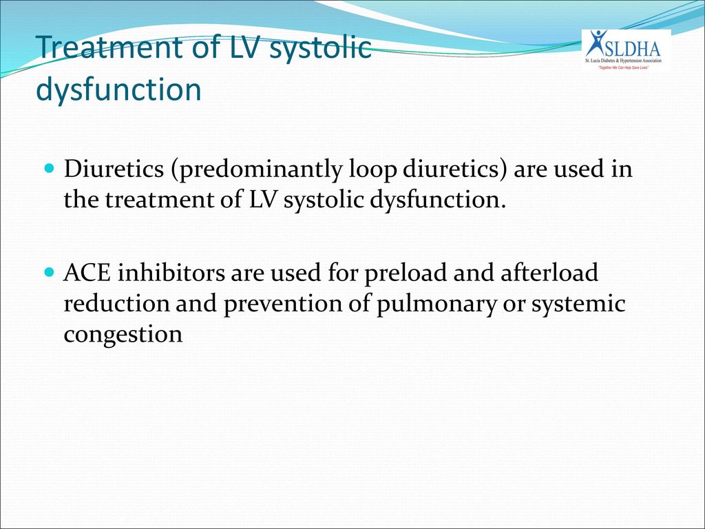 Treatment of LV systolic dysfunction