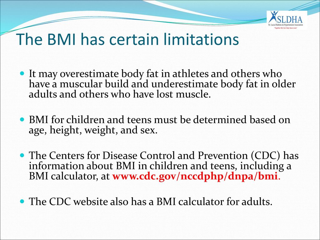 The BMI has certain limitations