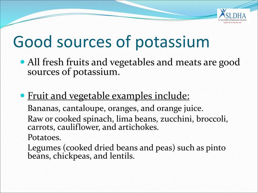 Good sources of potassium