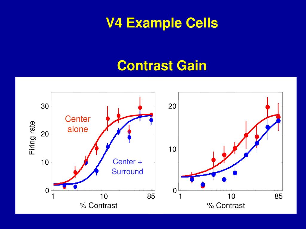 V4 Example Cells Contrast Gain