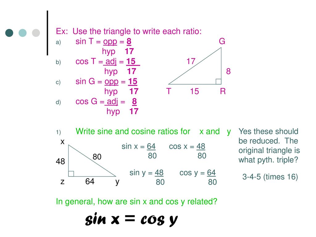 9 2 Sine And Cosine Ratios Ppt Download
