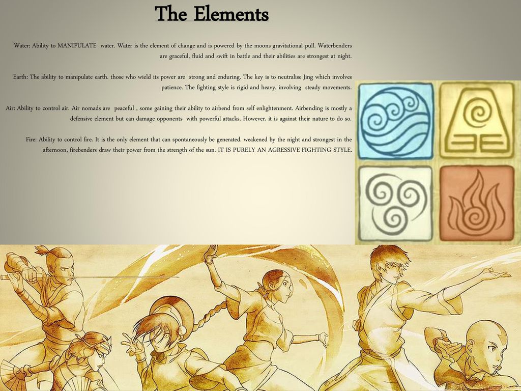 The Fighting styles of Avatar: The Last Airbender