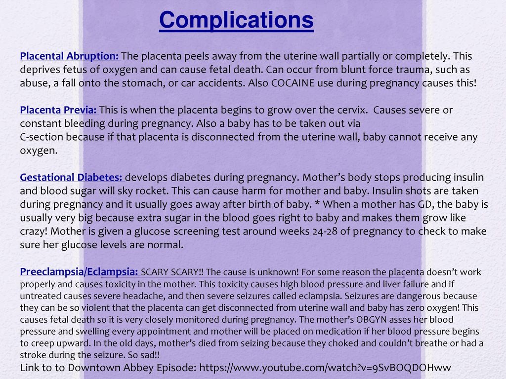 cocaine and pregnancy complications