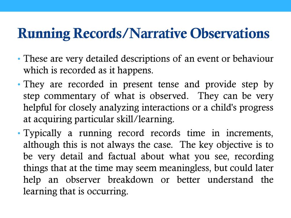 running record observation
