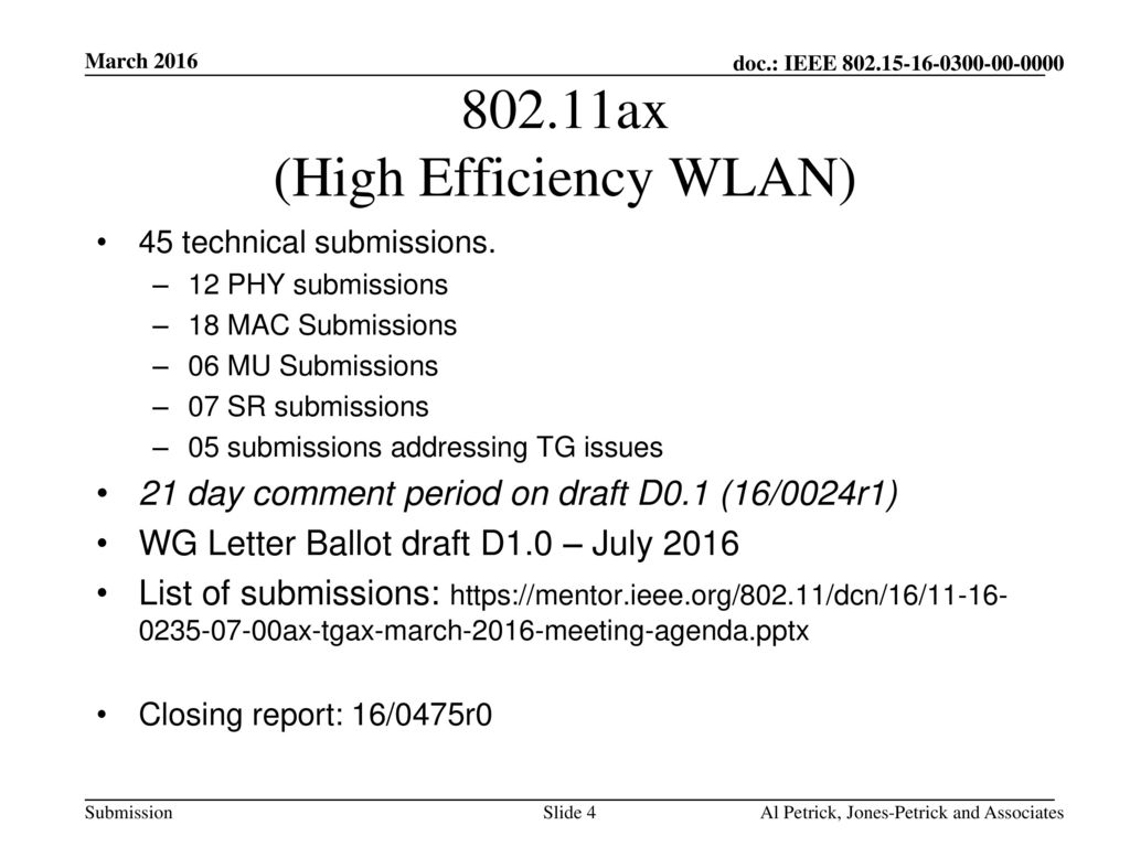 802.11ax (High Efficiency WLAN)